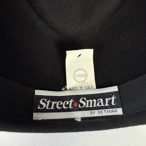 Vintage Street Smart by Betmar Fedora Hat 100% Wool Felt Women's Made in USA - Picture 7 of 15